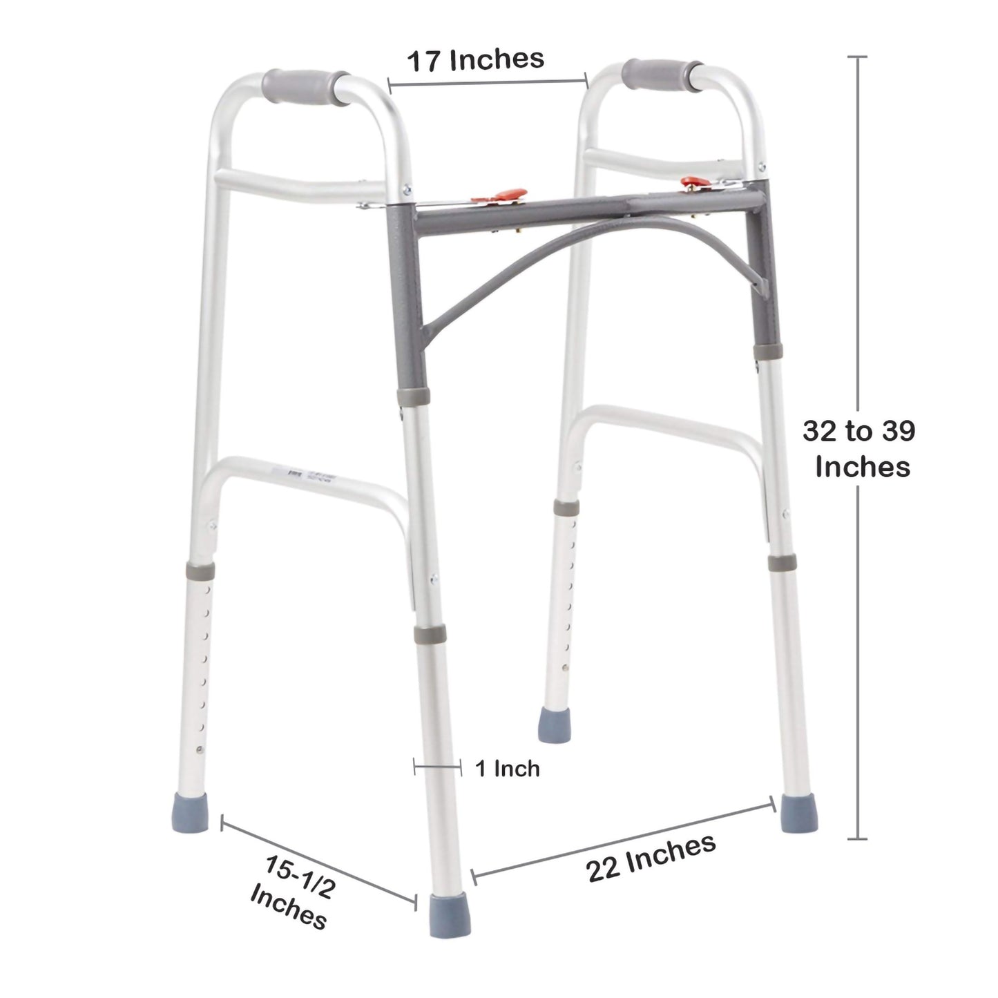 Dual Release Folding Walker Users 5"4 to 6"2 Aluminum Frame 350 lbs. Weight Capacity McKesson