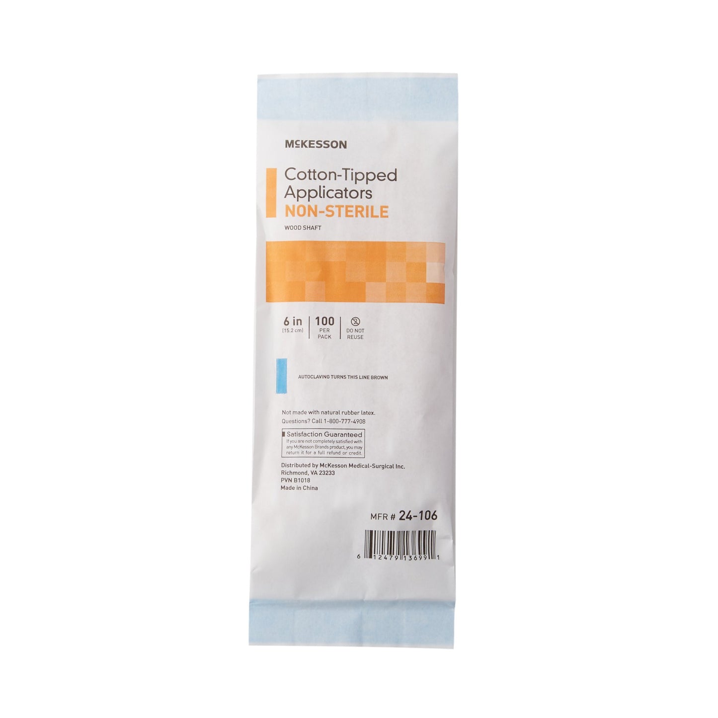 Swabstick McKesson Cotton Tip 6 Inch NonSterile (100 per Pack)