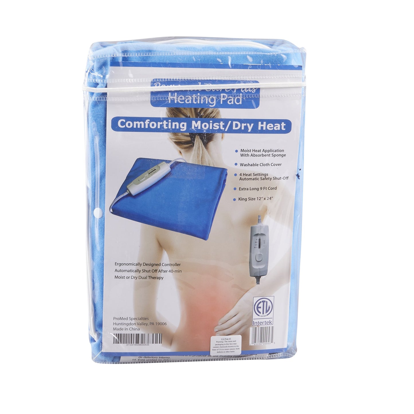 Moist/Dry Heating Pad ProMed General Purpose King Size Micro Plush 12" x 24" Cover Reusable