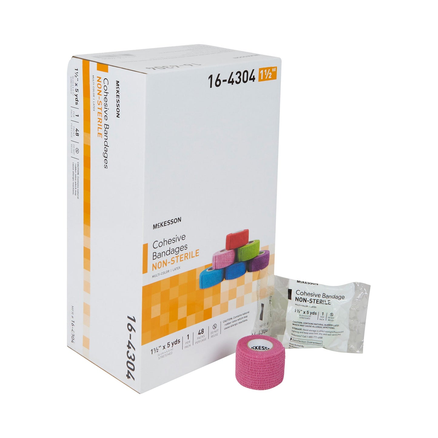 Cohesive Bandage Coban 1-1/2 Inch X 5 Yard Self-adherent Closure Assorted Colors McKesson