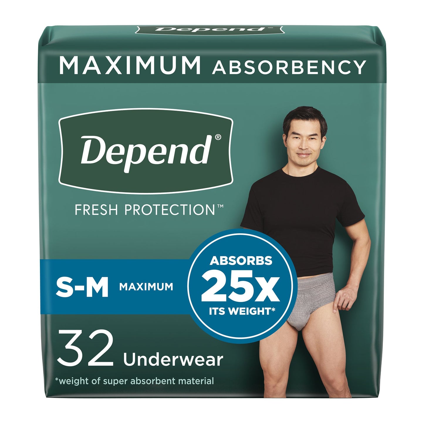 Quần lót thấm hút dành cho nam giới trưởng thành Depend® Fresh Protection có cạp quần Kiểu dáng lớn Dùng một lần Thấm hút mạnh