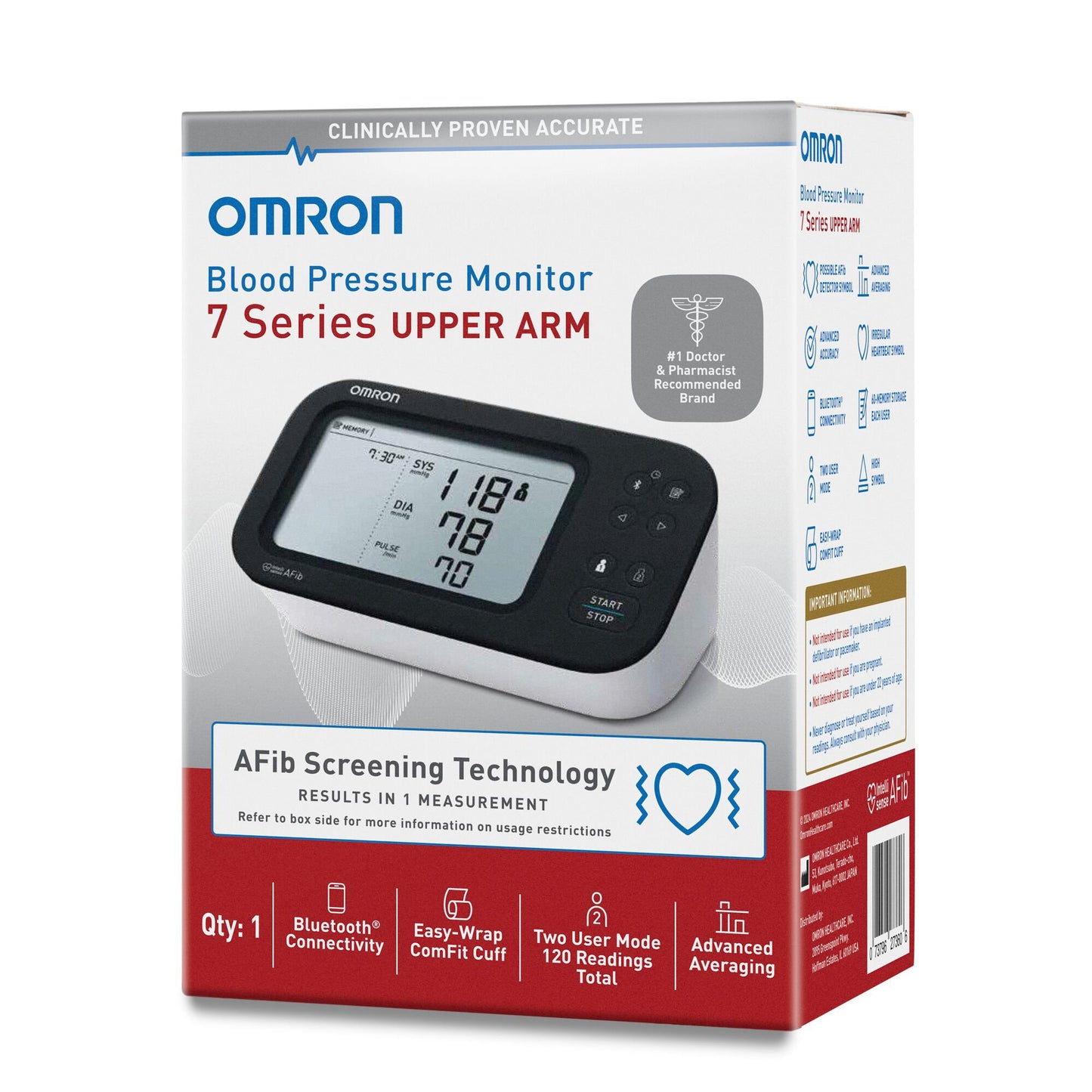 Omron®7 Series™ Wide Range Nylon Cuff Home Automatic Digital Blood Pressure Monitor