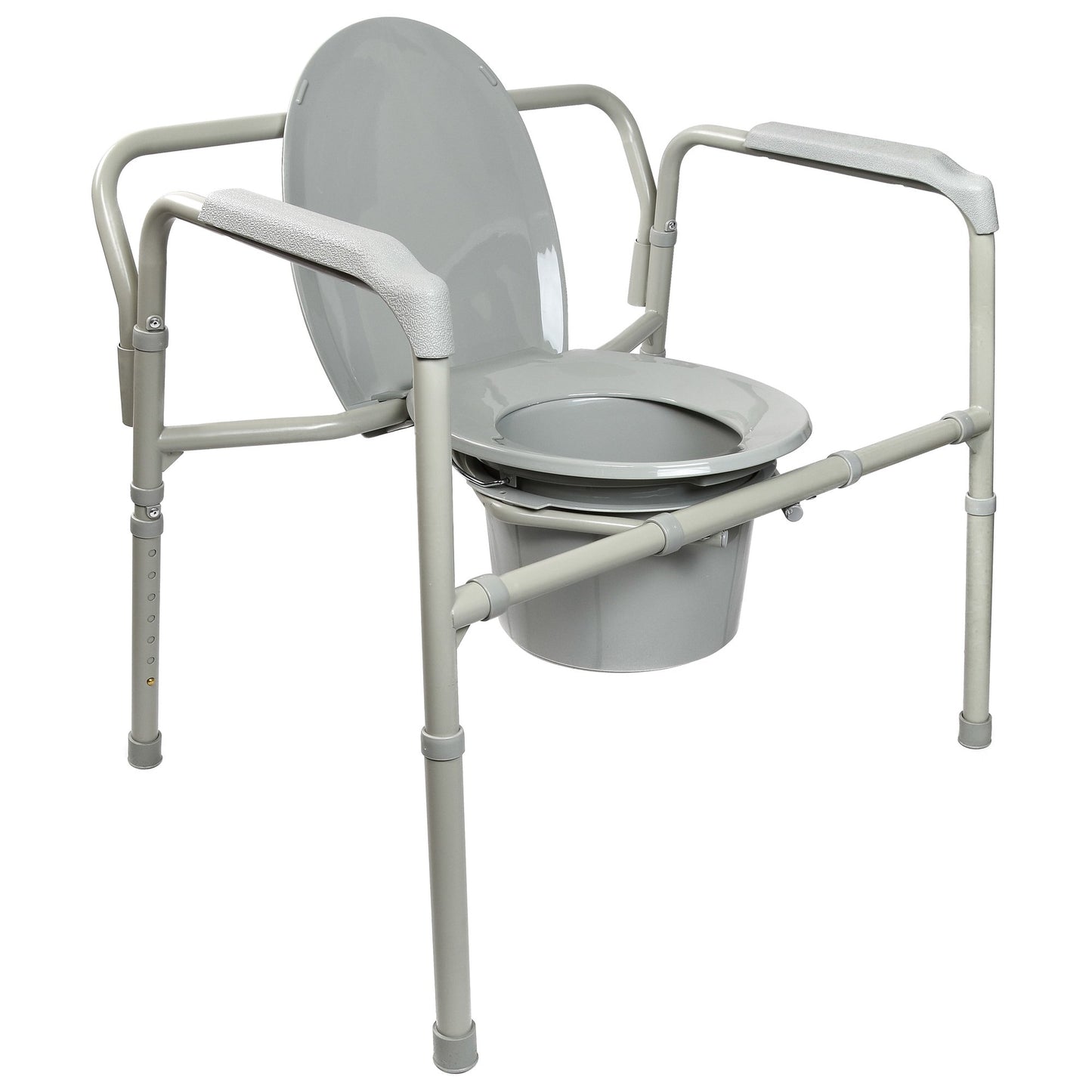 Commode Chair Bariatric Fixed Arms Steel Frame Back Bar 13-3/4 Inch Seat Width 650 lbs. Weight Capacity