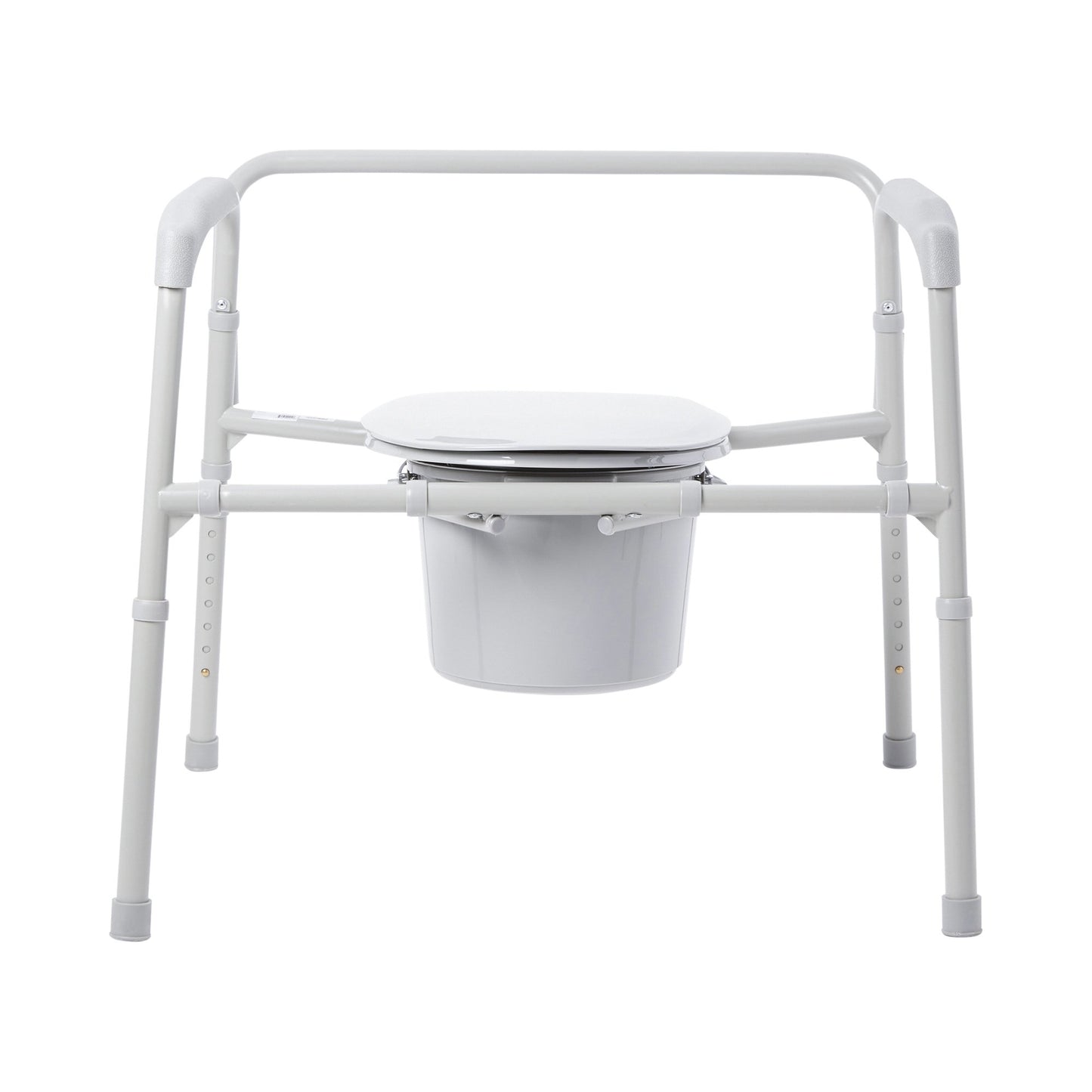 Commode Chair Bariatric Fixed Arms Steel Frame Back Bar 13-3/4 Inch Seat Width 650 lbs. Weight Capacity