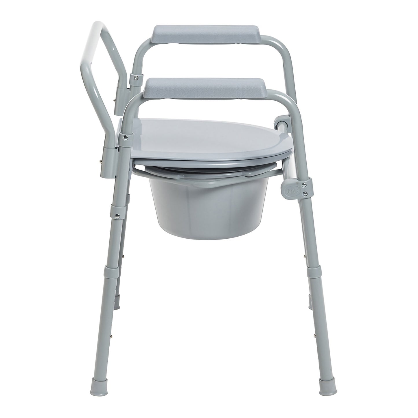 Commode Chair Fixed Arms Steel Frame Back Bar 13-1/2 Inch Seat Width 350 lbs. Weight Capacity