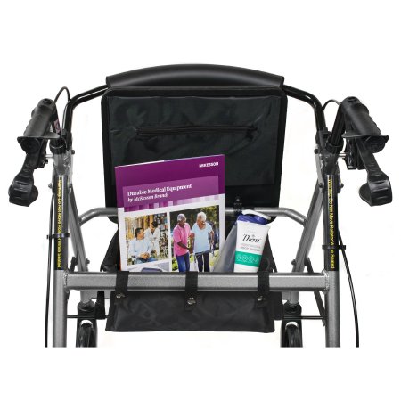 4 Wheel Rollator Black Adjustable Height / Lightweight/ Folding Aluminum Frame