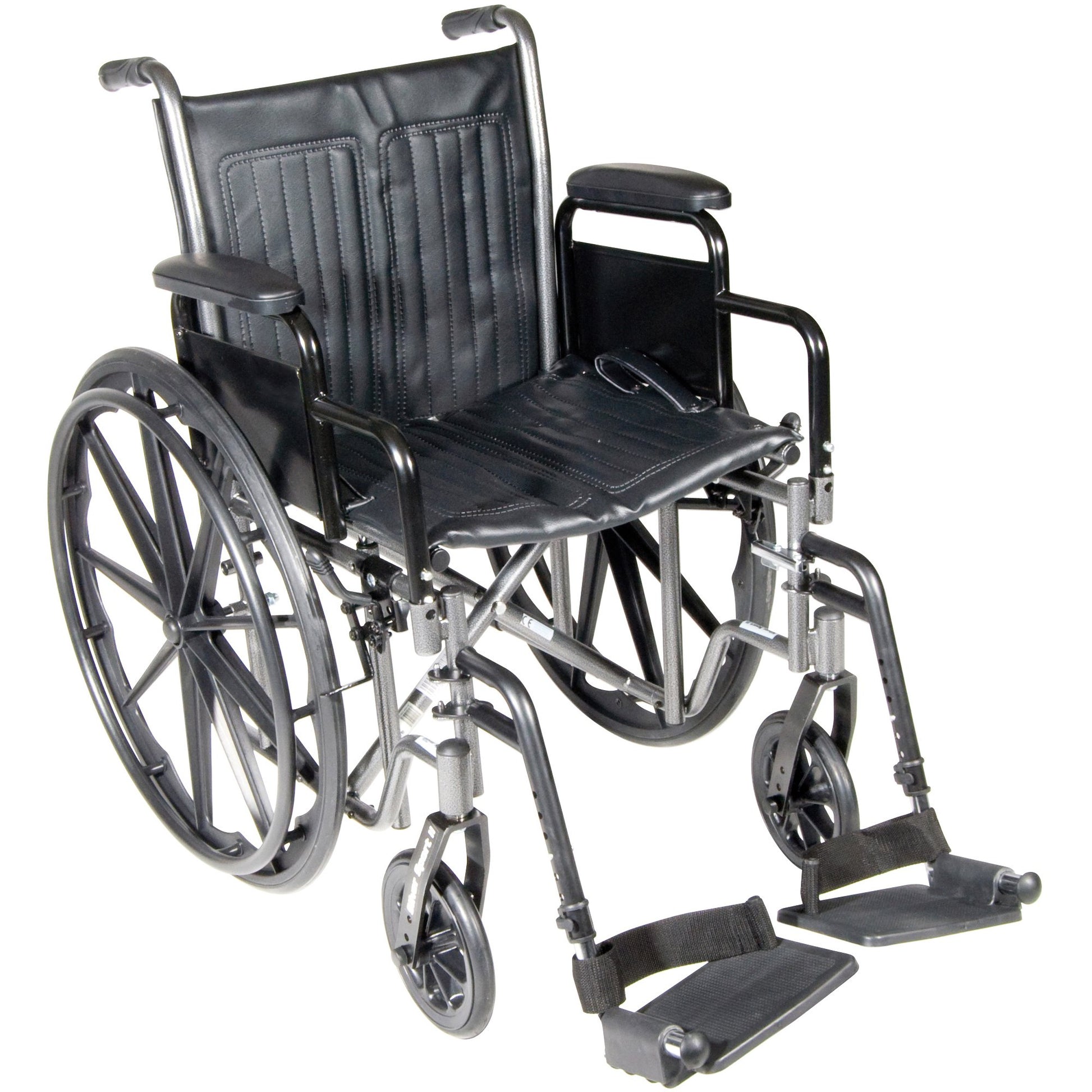 black wheelchair with swing-away footrest