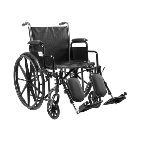 black wheelchair with swing-away elevating legrest