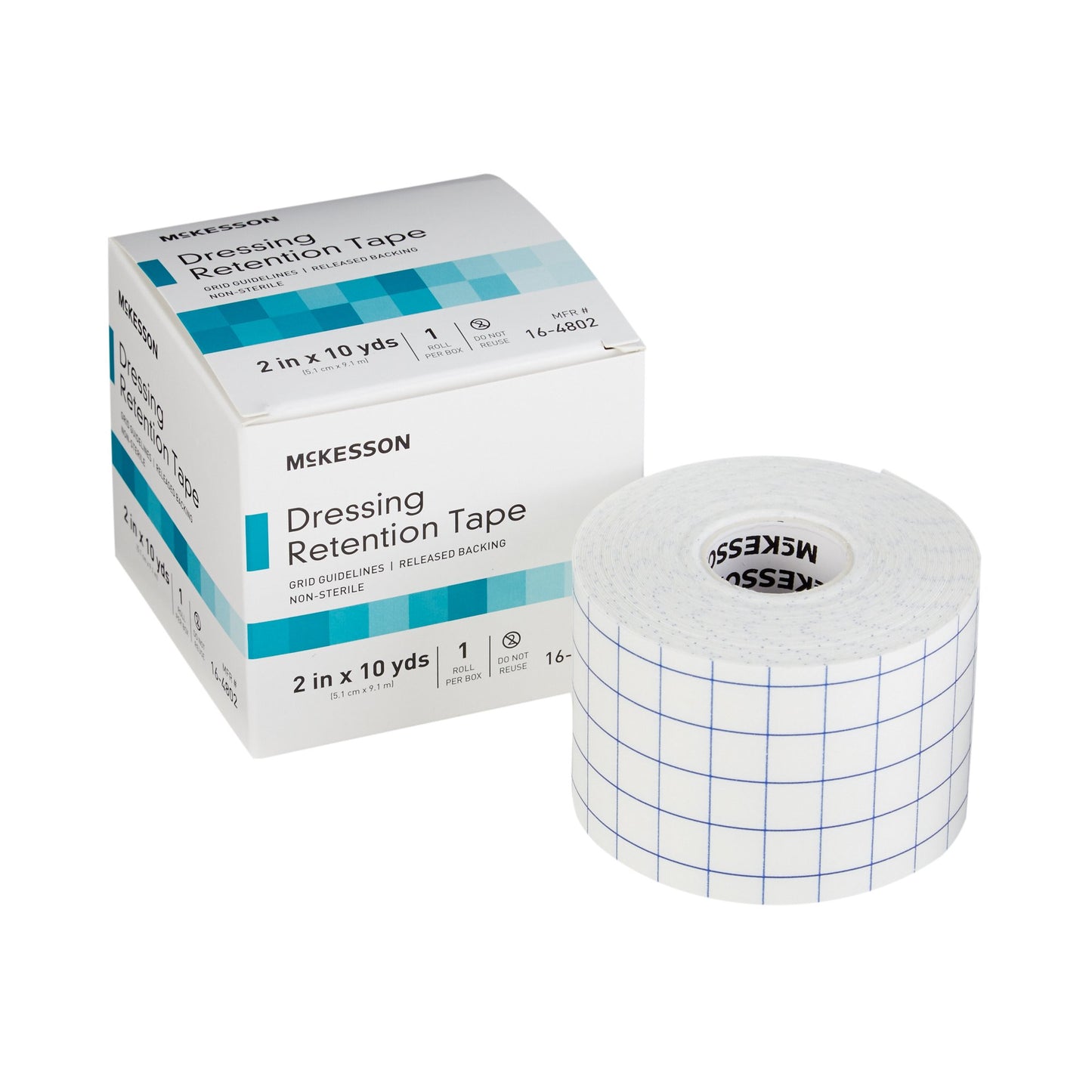 white dressing retention tape with grid lines