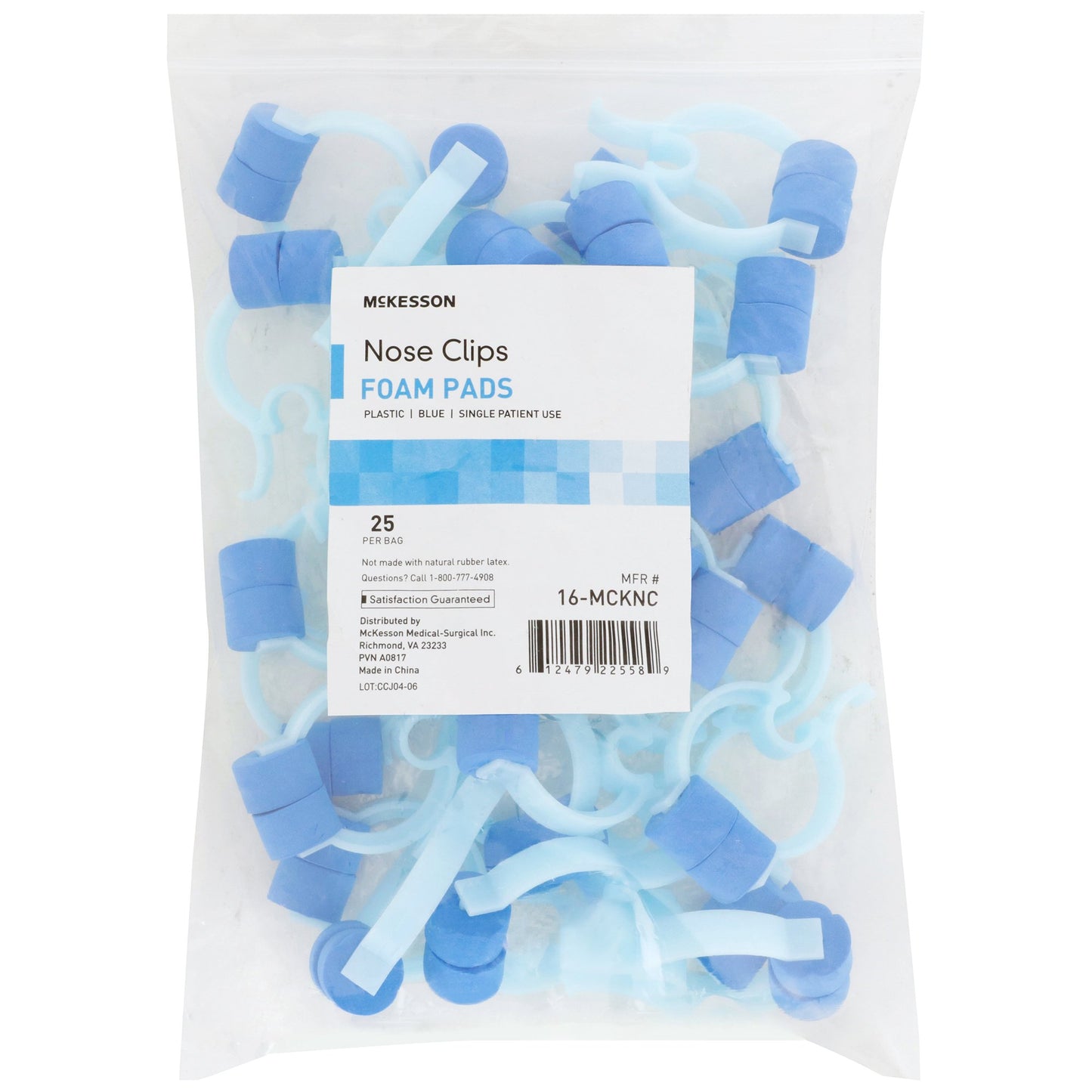 Nose Clip Foam, Disposable, Blue Plastic For Spirometer