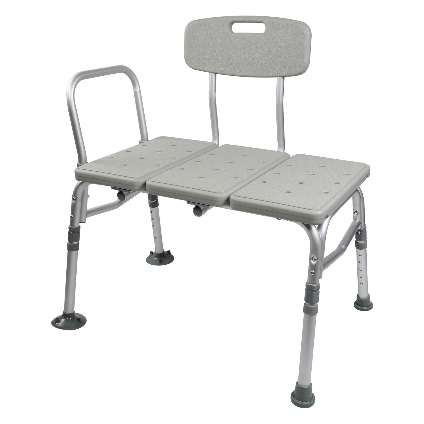 Knocked Down Bath Transfer Bench Removable Arm Rail 17-1/2 to 22-1/2 Inch Seat Height 400 lbs. Weight Capacity 2 Transfer Benches