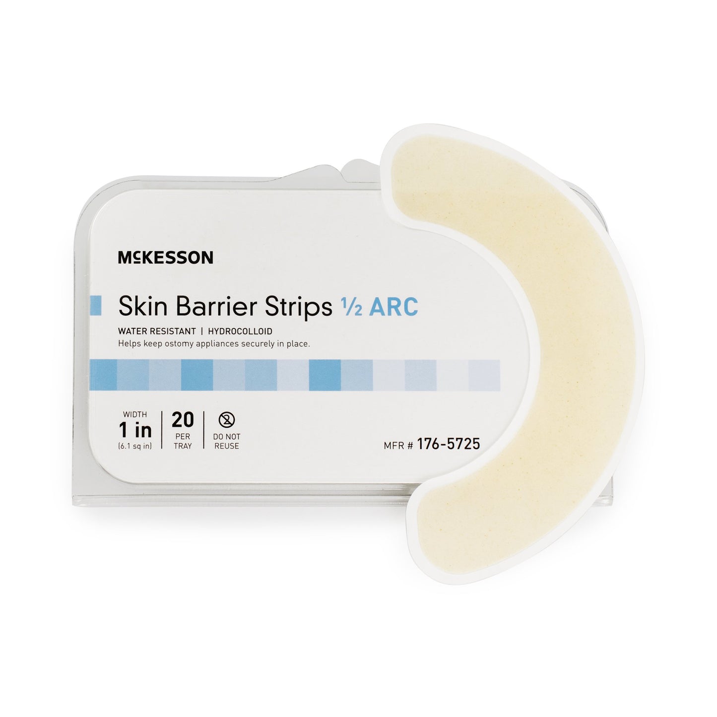 mckesson skin barrier strips 1/2 ARC water resistant hydrocolloid. 1 inch width.