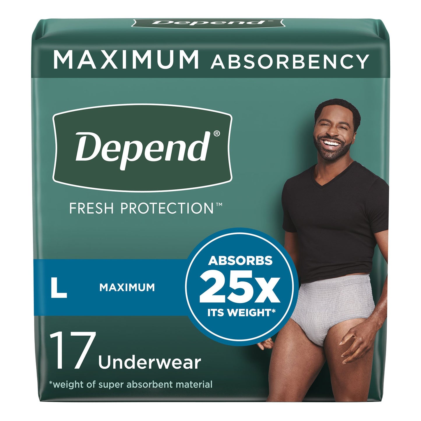 Male Adult Absorbent Underwear Depend® Fresh Protection Disposable Heavy Absorbency