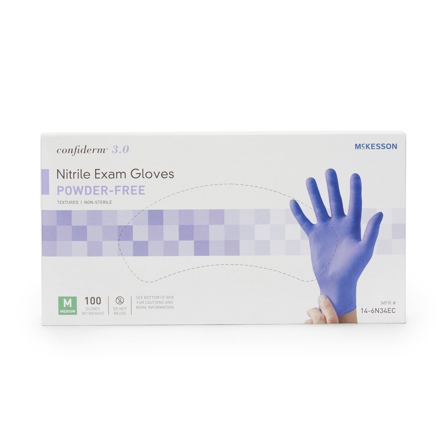 Exam Glove Confiderm® 3.0 Latex-Free High Tactile Sensitivity 100 Gloves Per Box