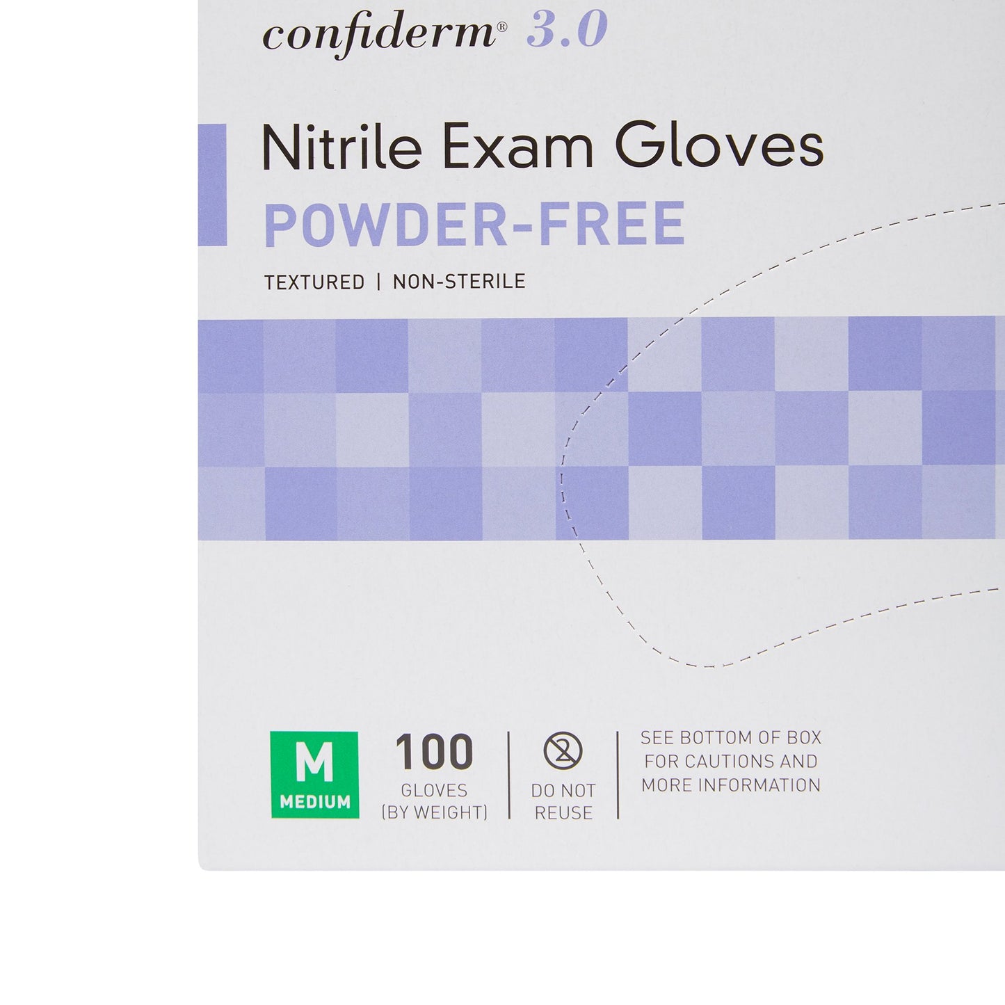 Exam Glove Confiderm® 3.0 Latex-Free High Tactile Sensitivity 100 Gloves Per Box