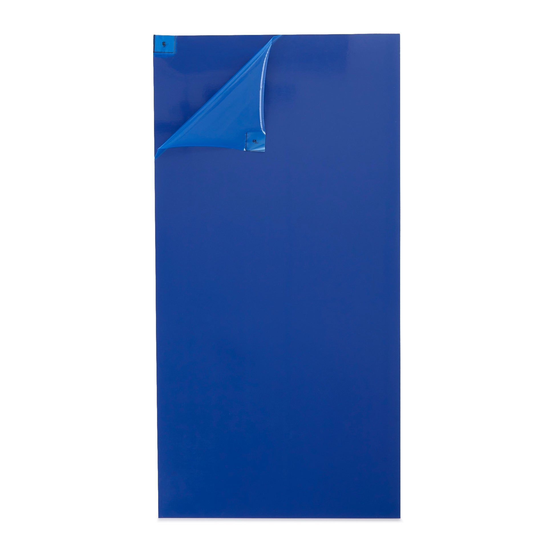 blue floor mat with blue film