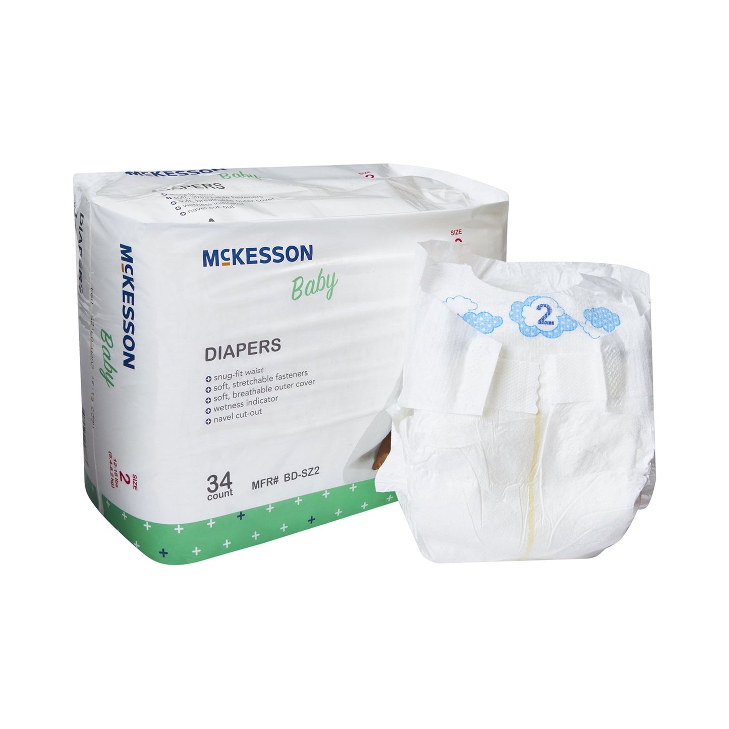 Baby Diaper Size Newborn - Size 7 Disposable Heavy Absorbency McKesson