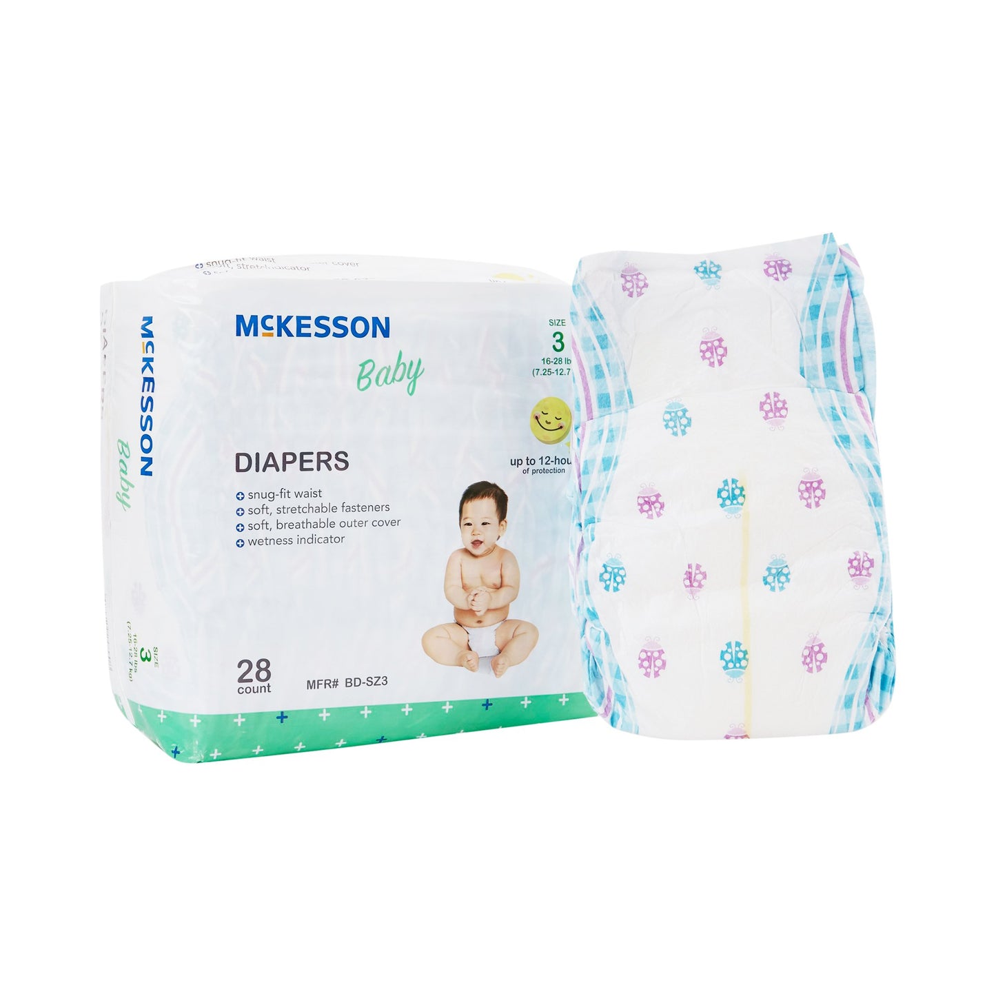 Baby Diaper Size Newborn - Size 7 Disposable Heavy Absorbency McKesson