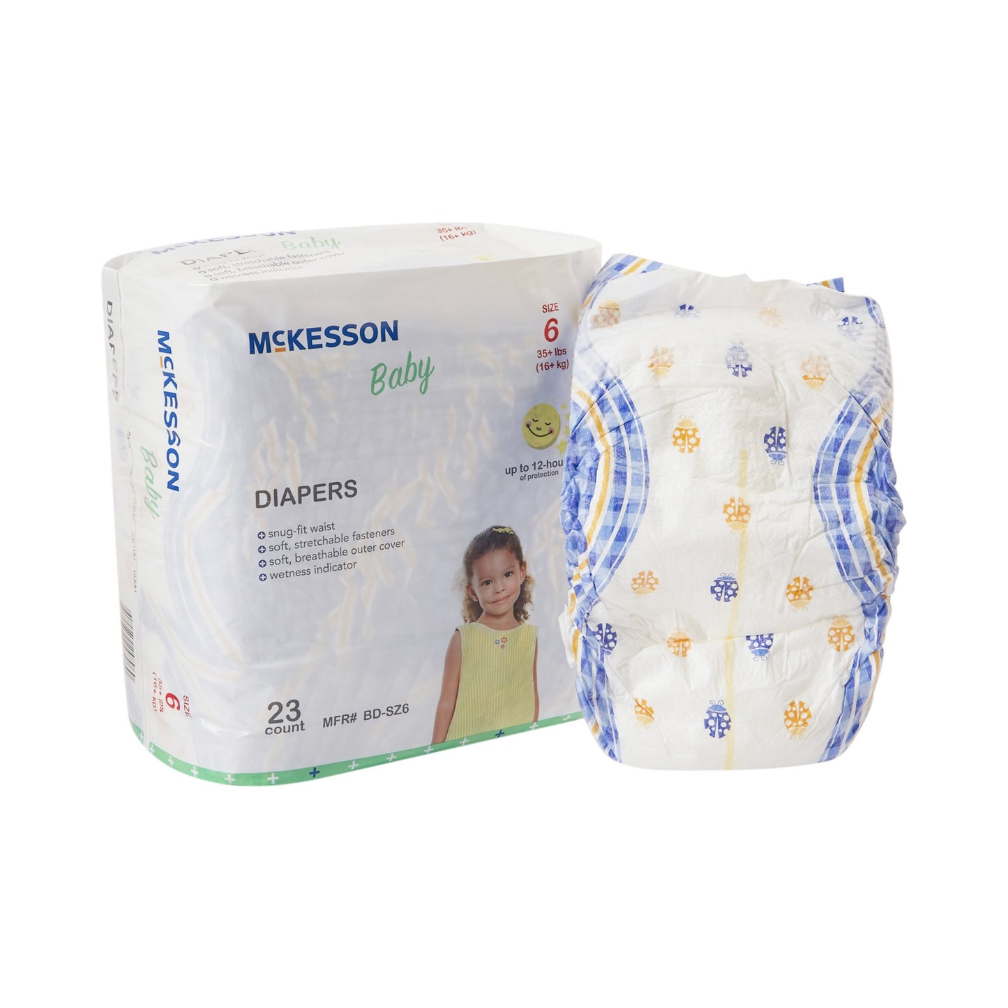 Baby Diaper Size Newborn - Size 7 Disposable Heavy Absorbency McKesson