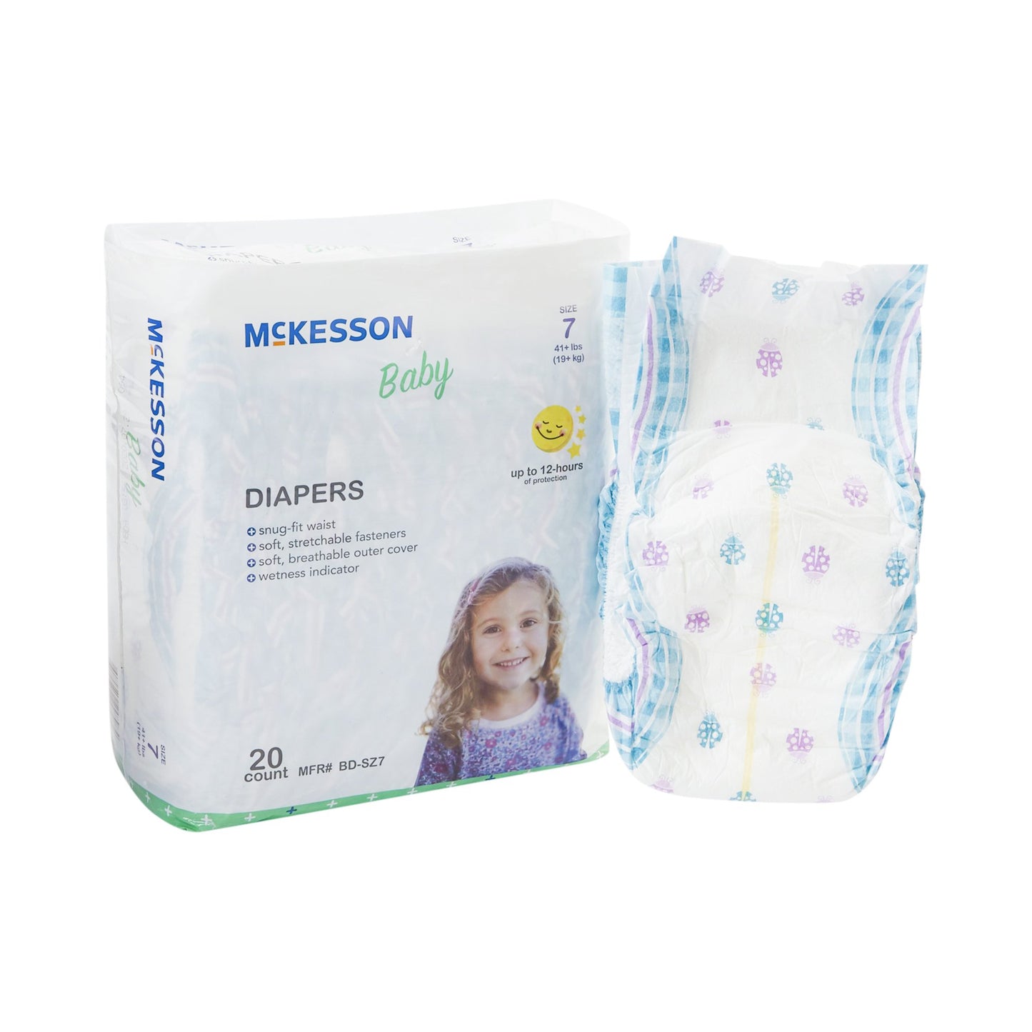 Baby Diaper Size Newborn - Size 7 Disposable Heavy Absorbency McKesson