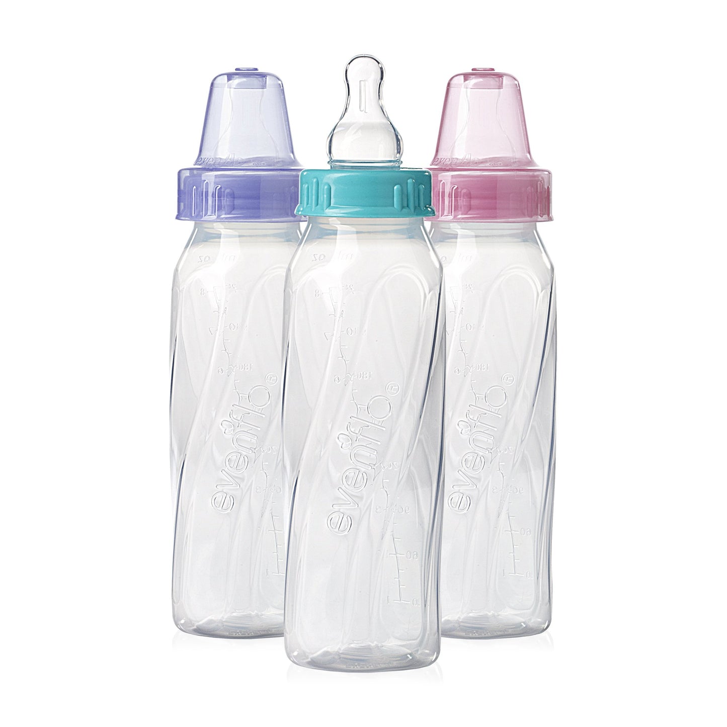 Baby Bottle 8 oz. Slow Flow Lightweight Ergonomic Shape Evenflo Classic