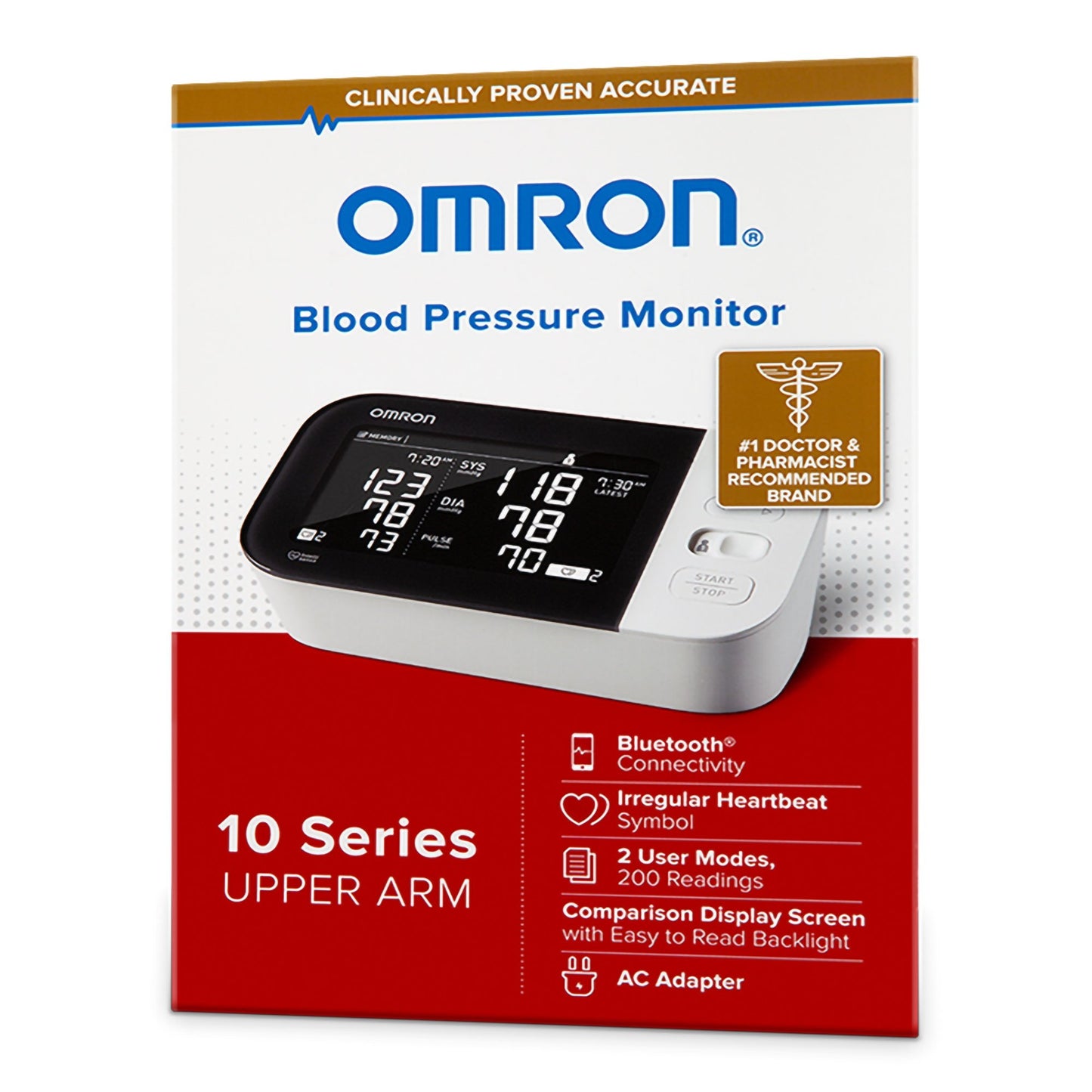 Omron 10 Series® Home Automatic Digital Blood Pressure Monitor Clinically Validated Wide Range Cuff 23 - 43 cm