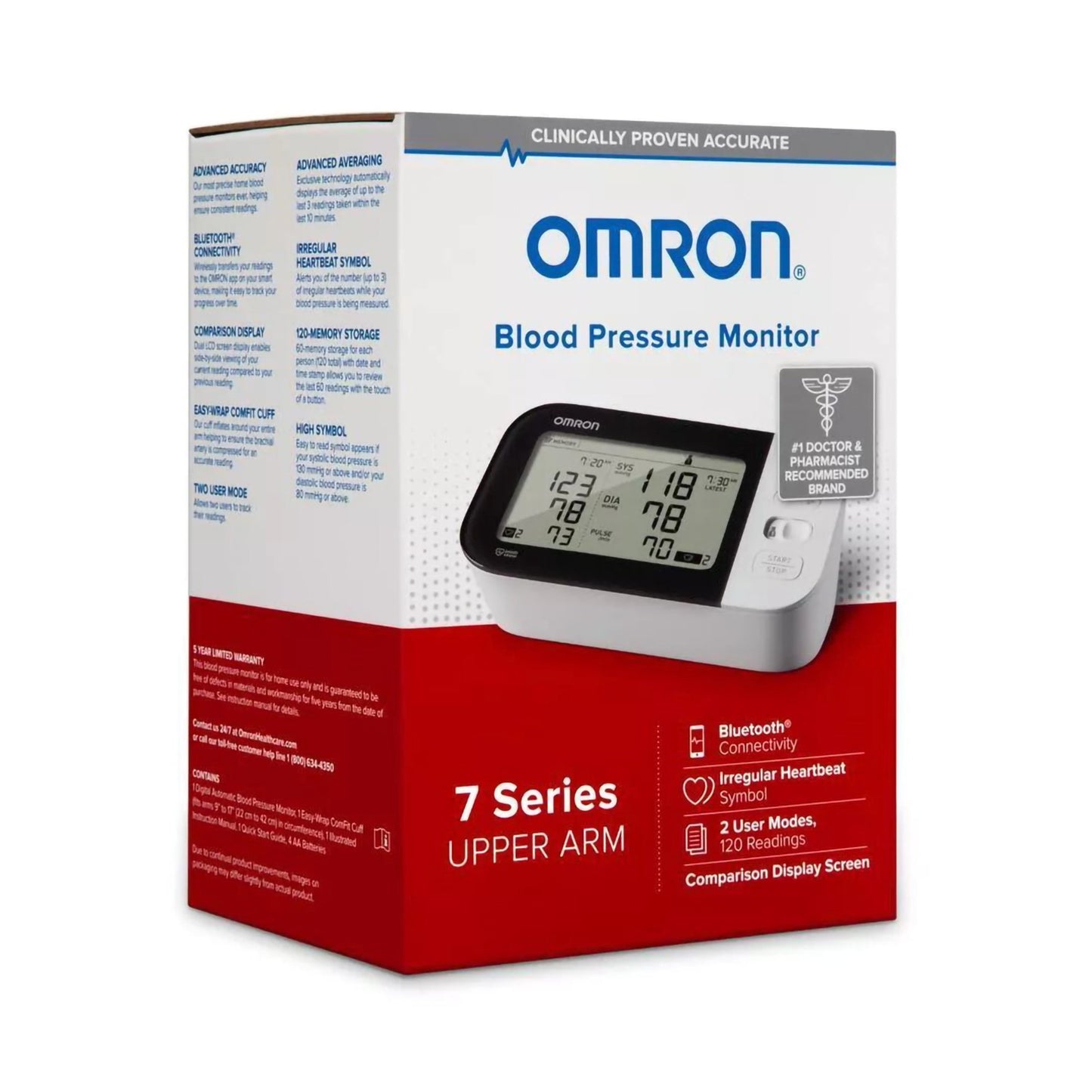 Omron®7 Series™ Wide Range Nylon Cuff 23 - 43 cm Home Automatic Digital Blood Pressure Monitor