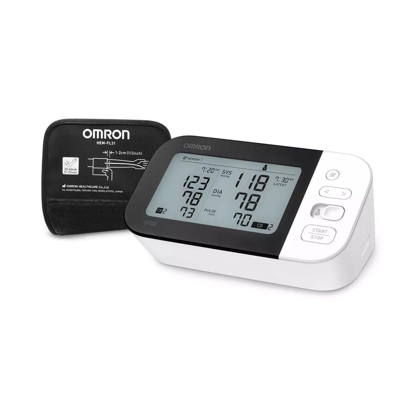 Omron®7 Series™ Wide Range Nylon Cuff 23 - 43 cm Home Automatic Digital Blood Pressure Monitor