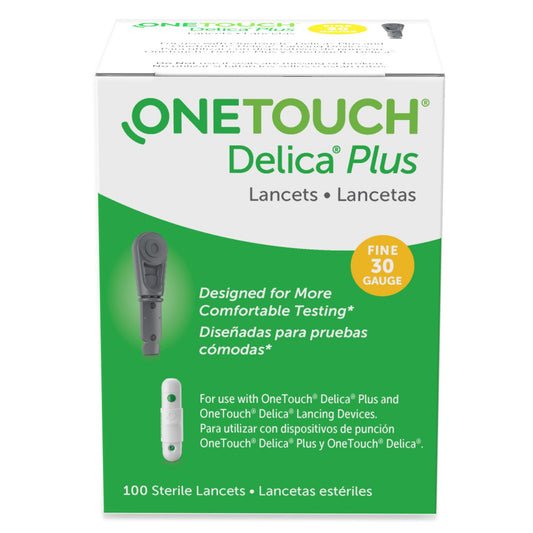 a box of onetouch delica plus lancets. Fine 30 gauge.