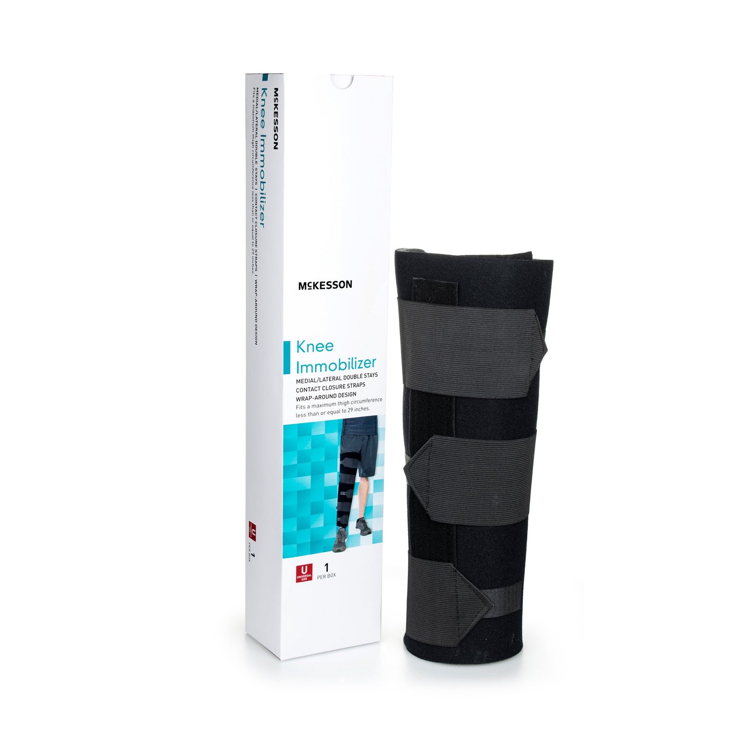 Knee Immobilizer Wraparound One Size Fits Most Up to 29 Inch Thigh Circumference 16 Inch Length Left or Right