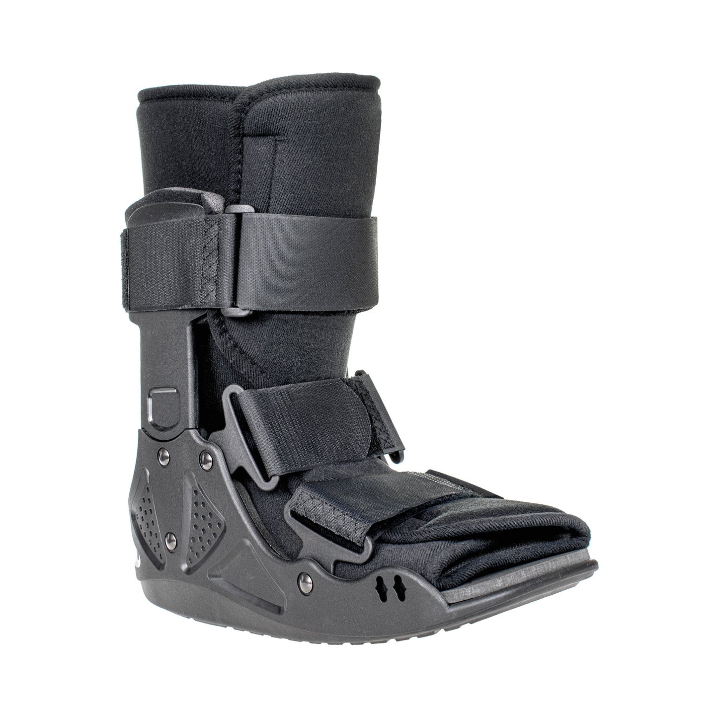 black walker boot with 3 strap closures