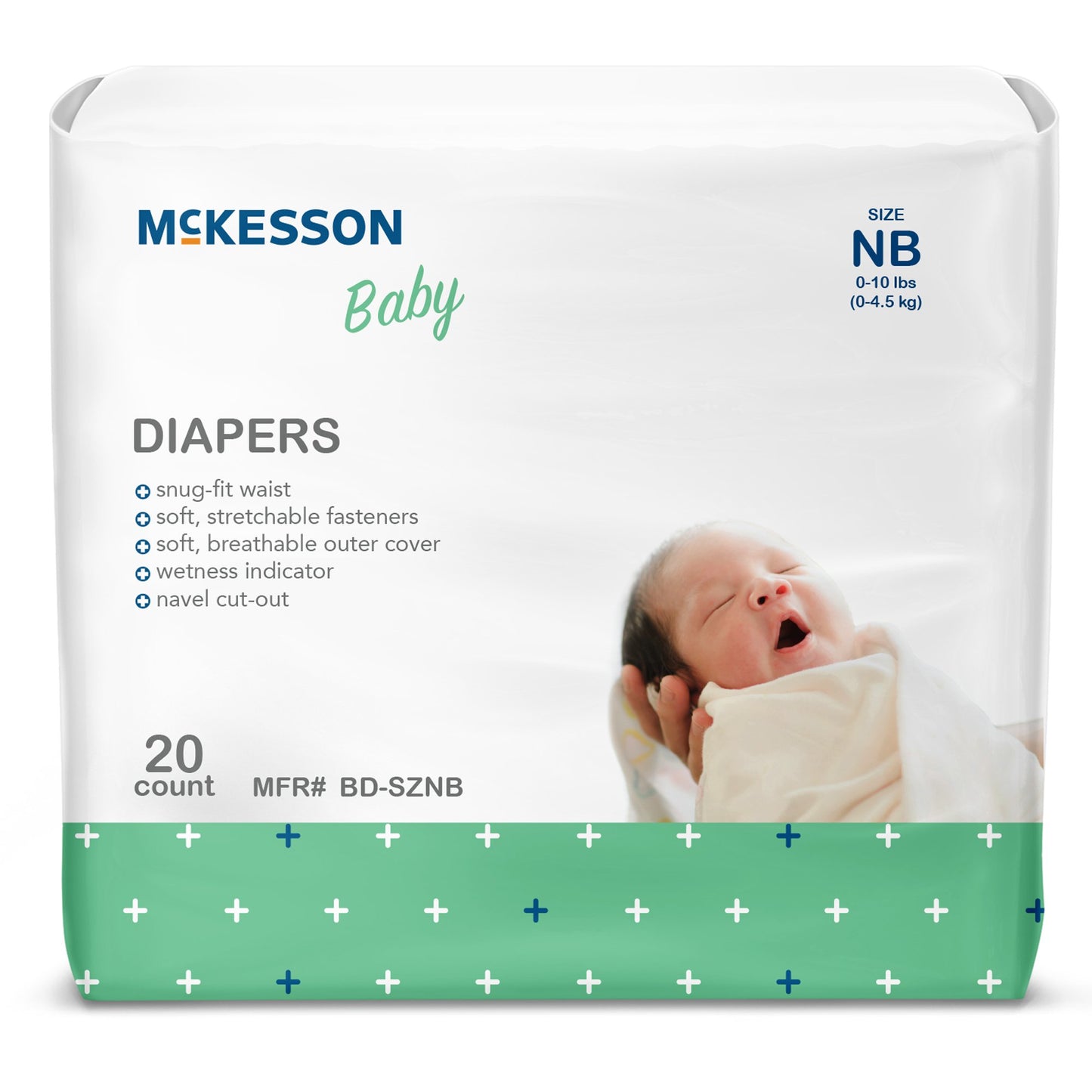 Baby Diaper Size Newborn - Size 7 Disposable Heavy Absorbency McKesson