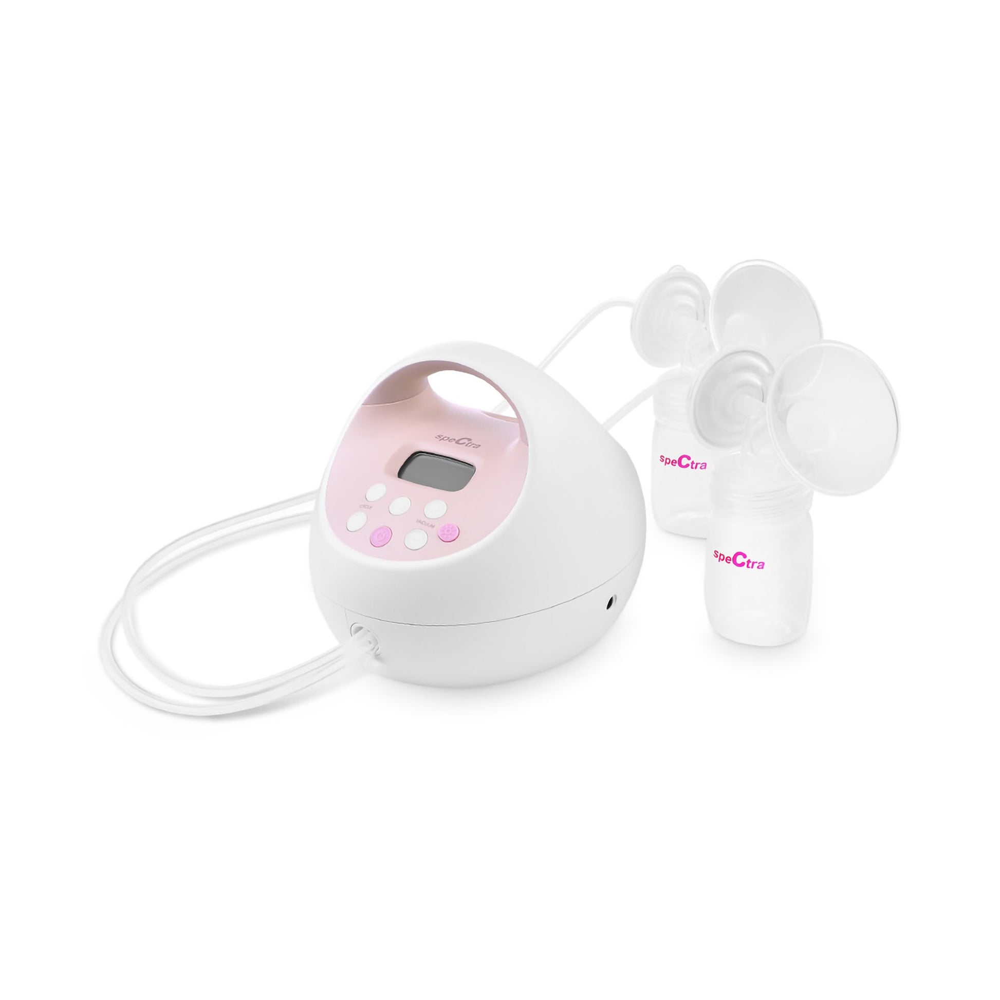 breast pump with bottles and flanges