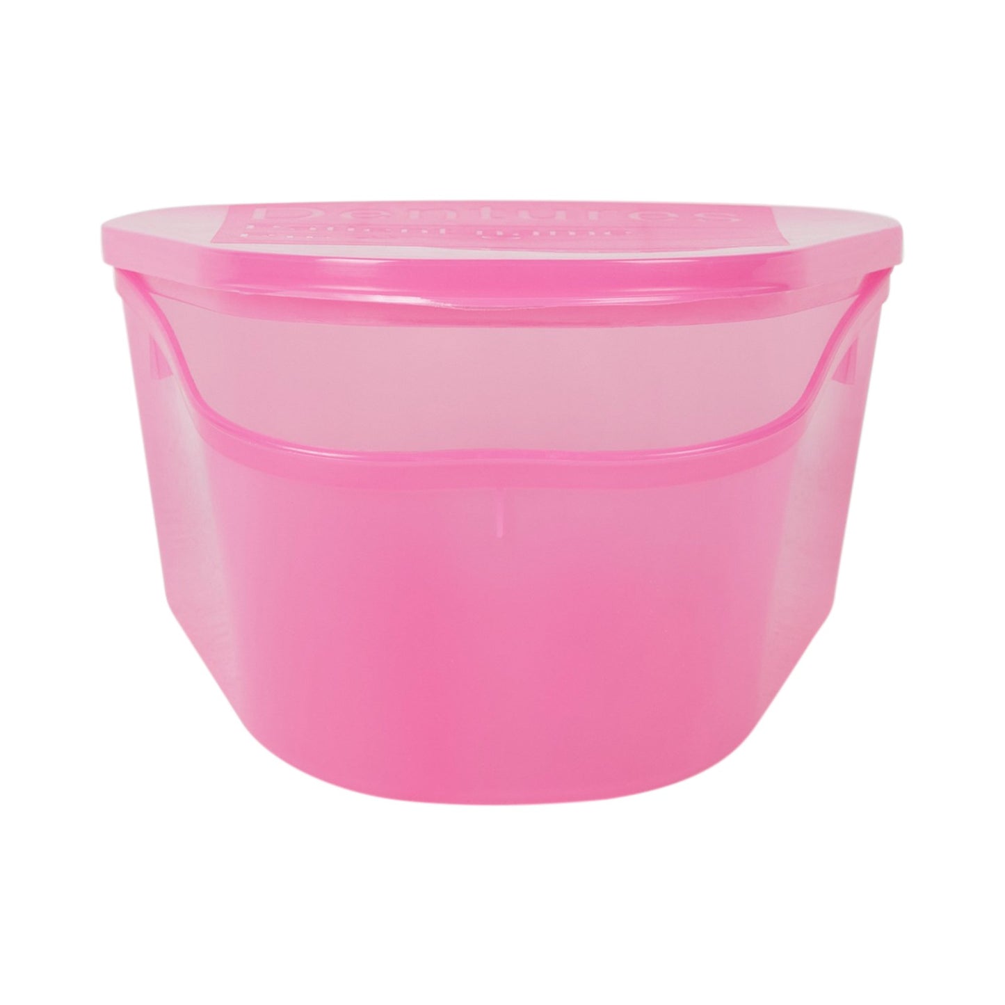 Denture Cup 8 oz. Pink Hinged Lid McKesson