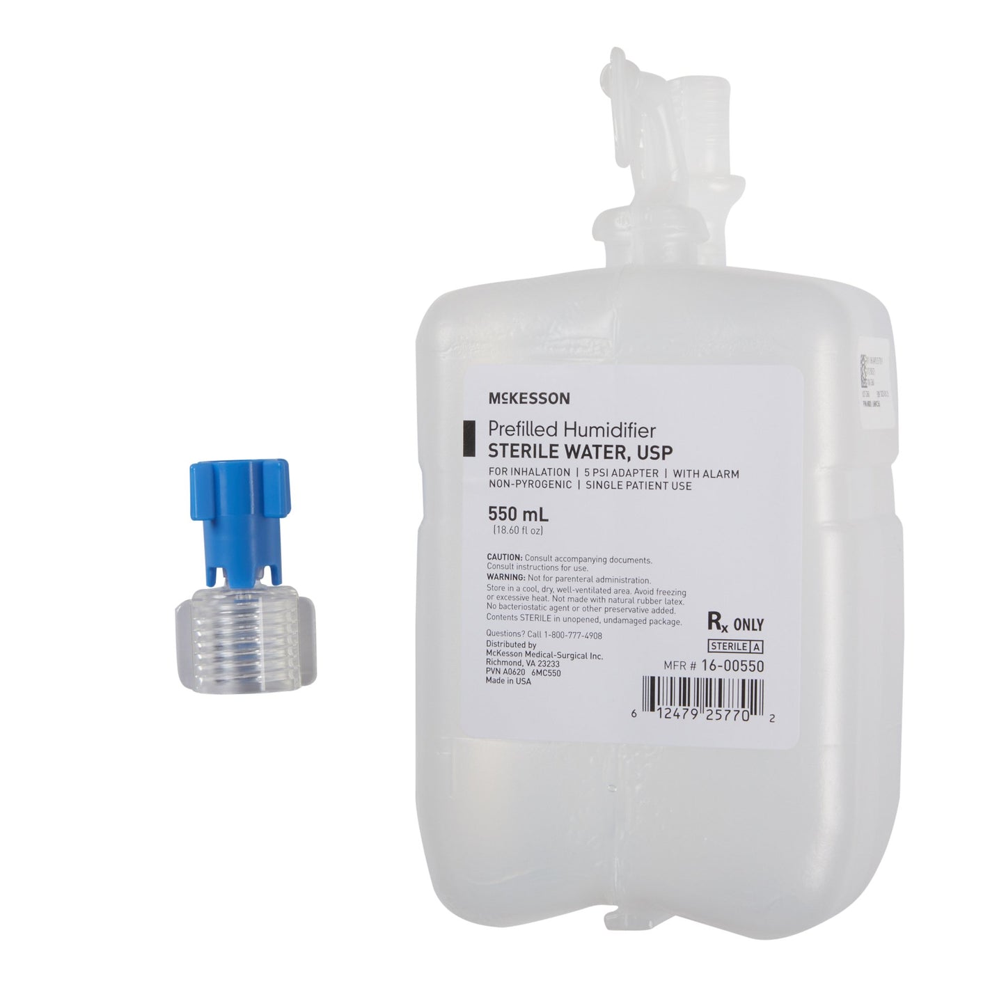 Humidifier Bottle with Adapter Sterile Water Adult / Pediatric McKesson