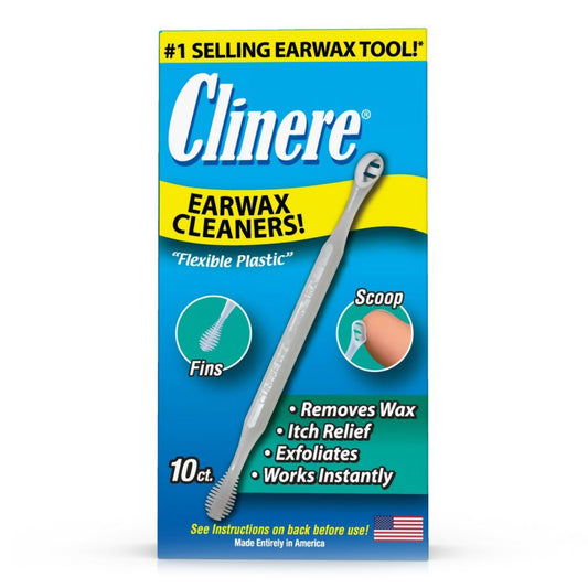 Clinere Earwax Cleaners. Fins on one end and scoop on the other.