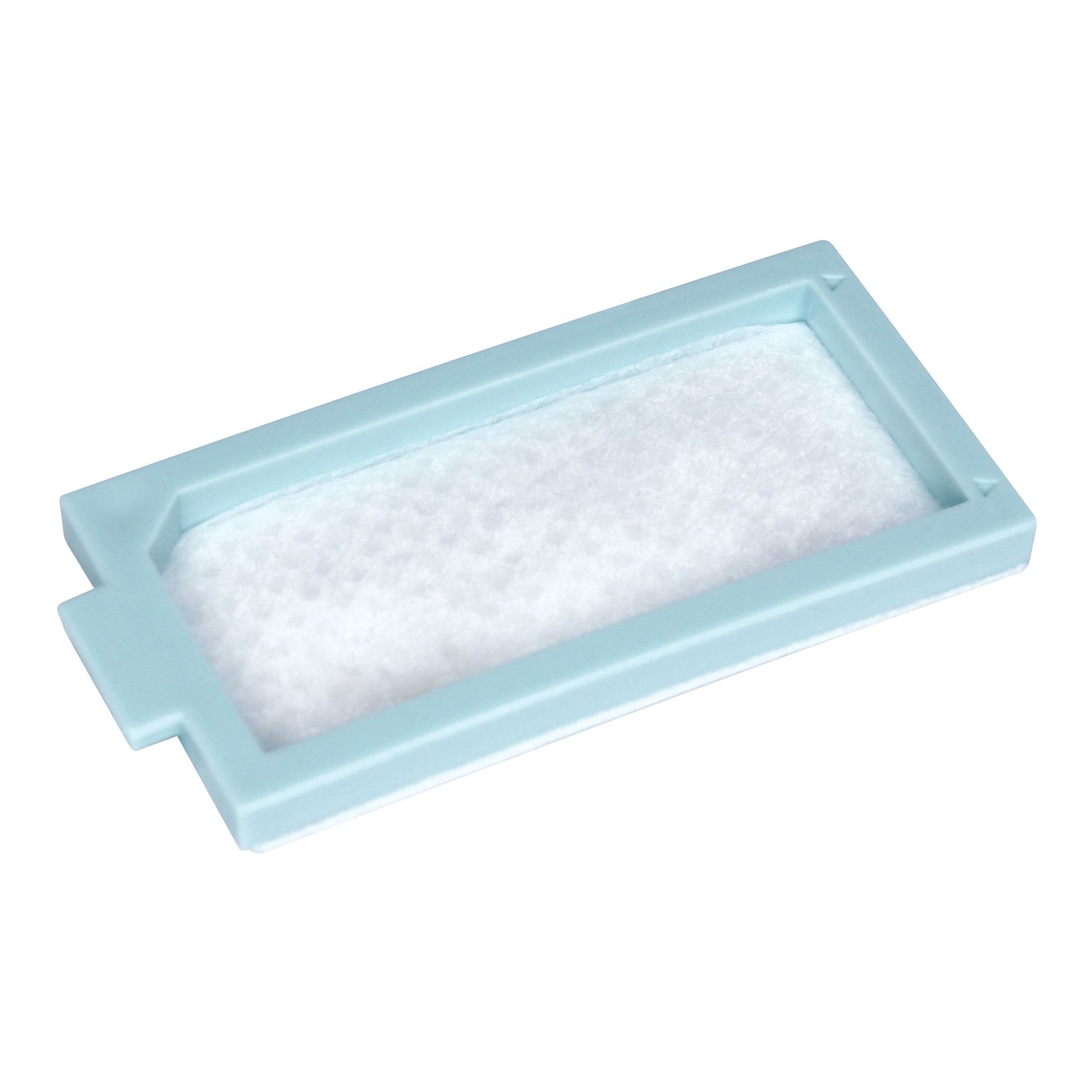 White filter, blue frame cpap filter