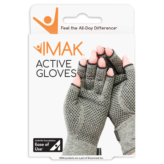 IMAK gloves with a anti-slip texture throughout and open fingers.