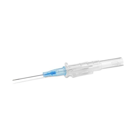 IV catheter for blood draws. Blue.