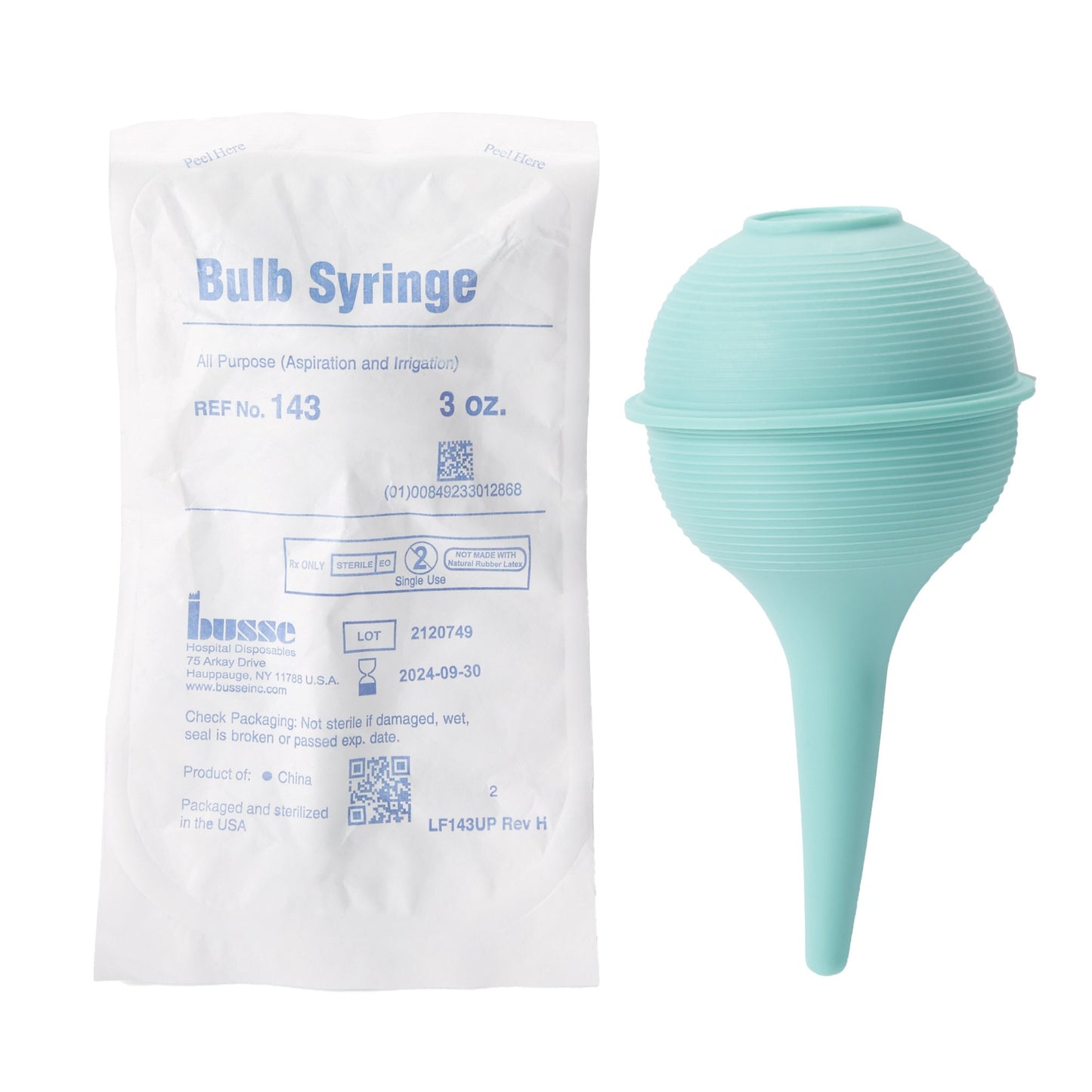 Ear / Ulcer Bulb Syringe PVC Pouch Sterile Disposable 1, 2 or 3 oz.