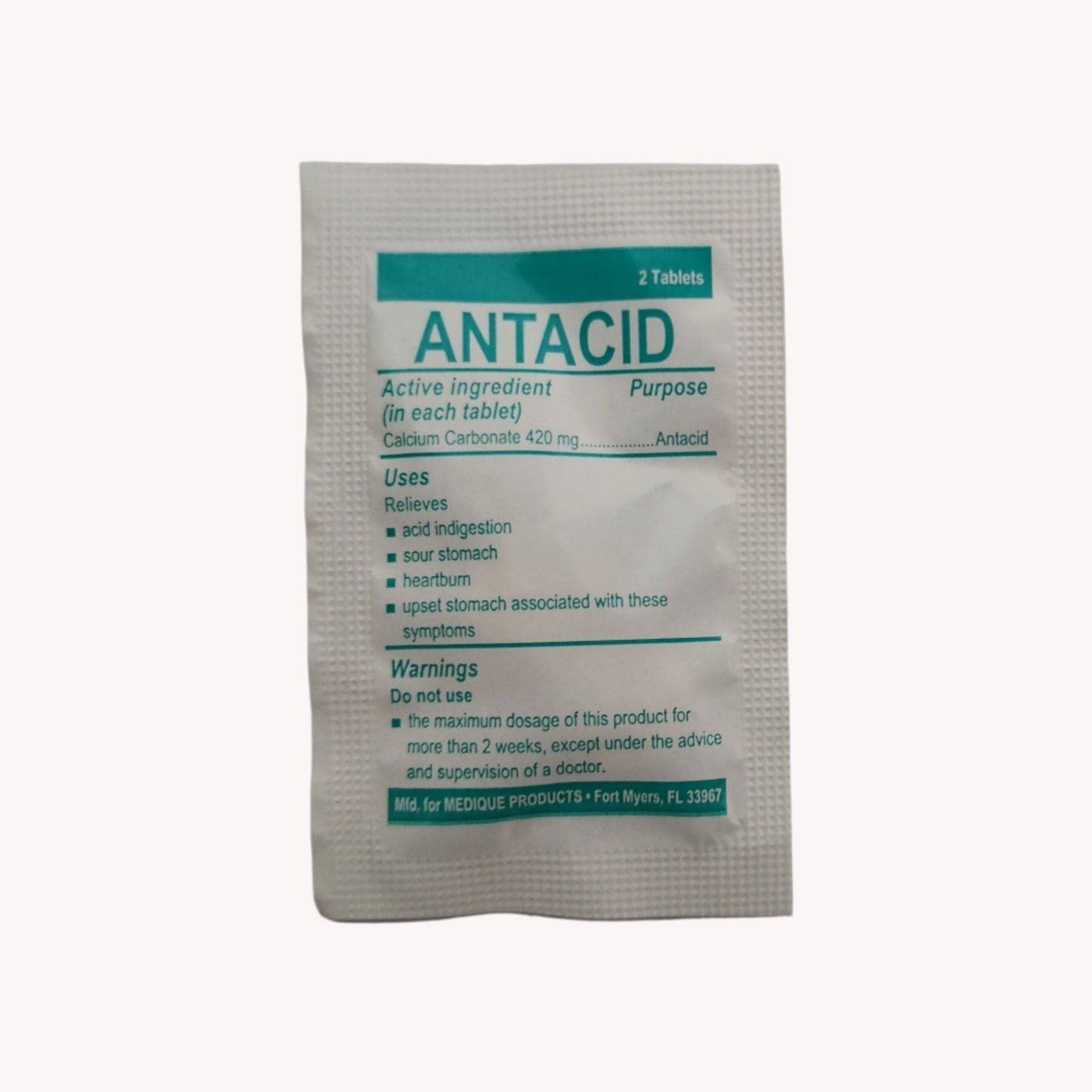 first aid kit antacid individual packet