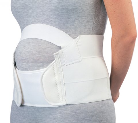 white maternity belt with velco in the front