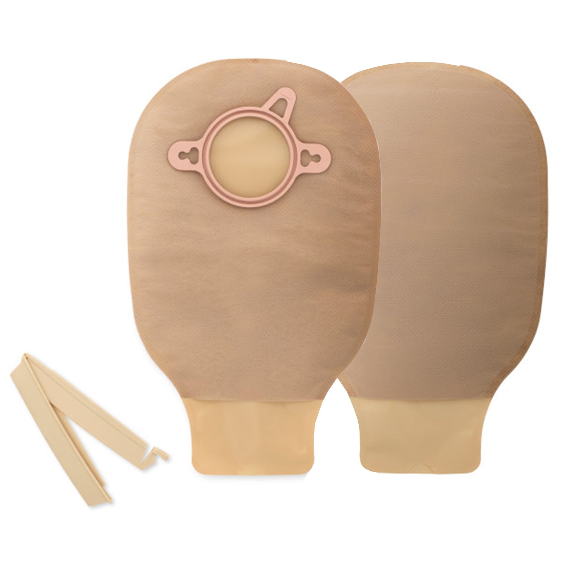 Mini Ostomy 2-Piece System - Beige. Drainable Opening with Clamp.