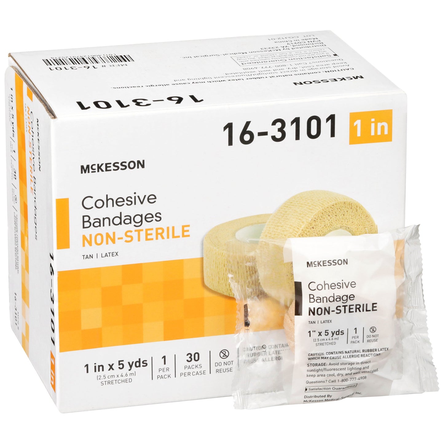 Cohesive Bandage Coban 1 Inch X 5 Yard Self-adherent Closure Tan McKesson