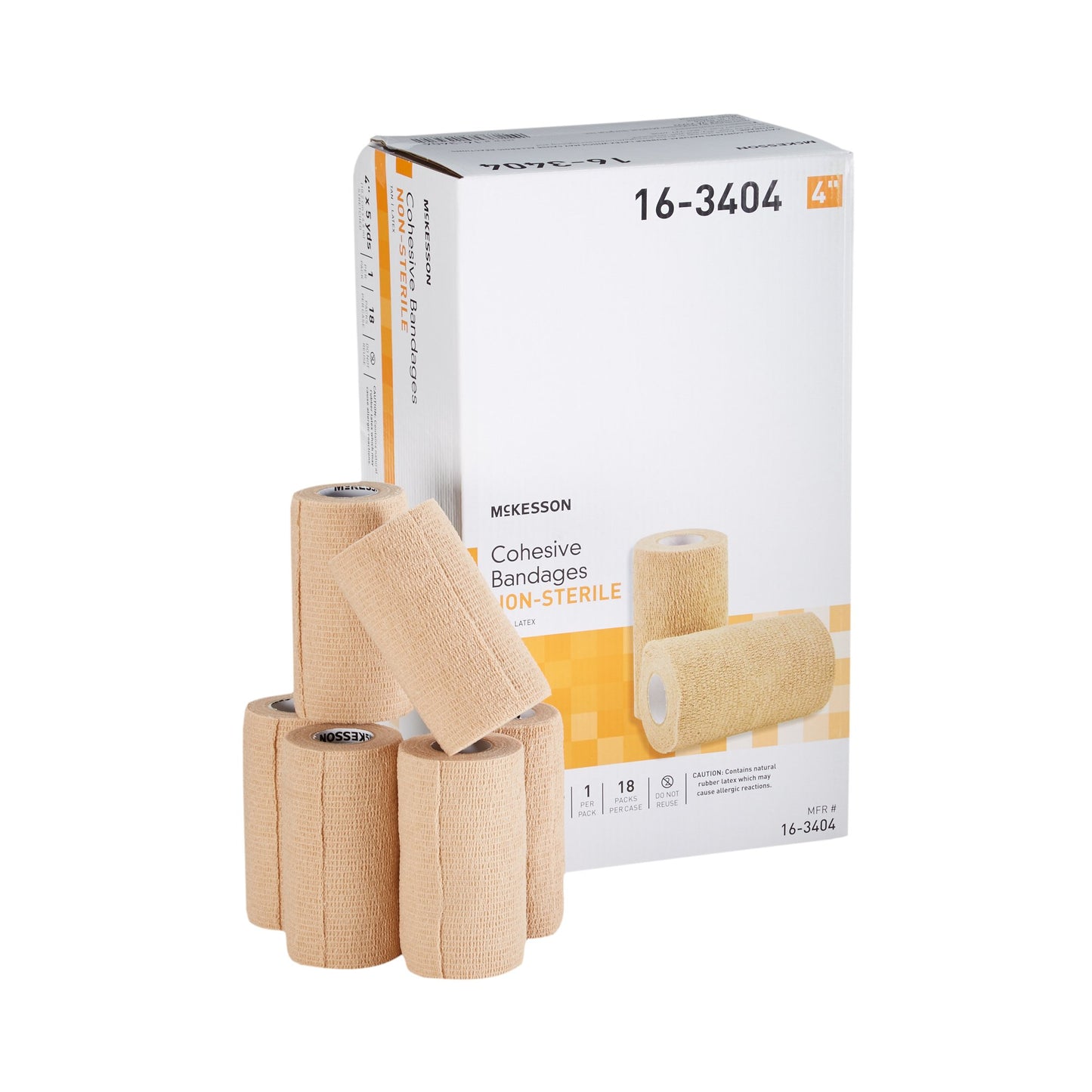 Cohesive Bandage Coban 4 Inch X 5 Yard Self-adherent Closure Tan McKesson