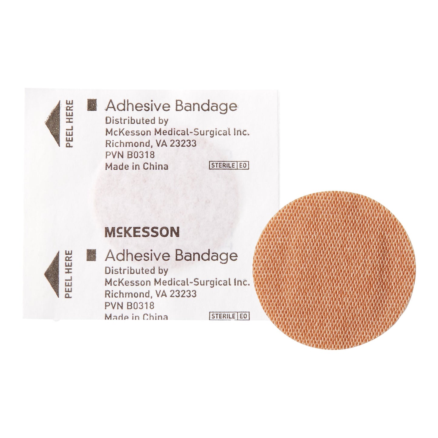 Flexible Adhesive Round Bandage 1 Inch Fabric Sterile McKesson