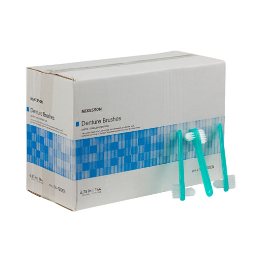 Denture Brush 2-Sided Bristle Green McKesson