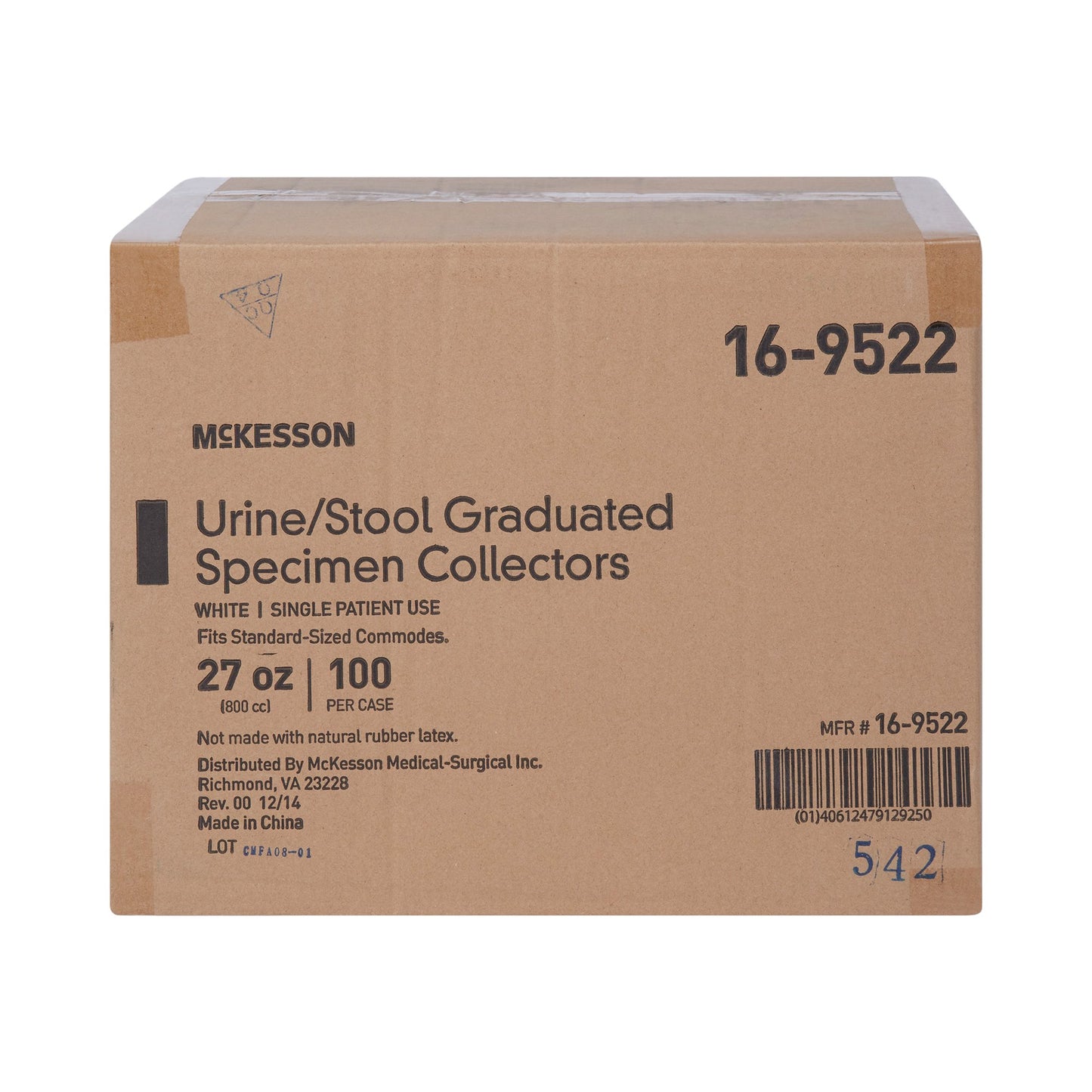 Commode Specimen Collector Hat 800 mL (27 oz.) Without Closure McKesson