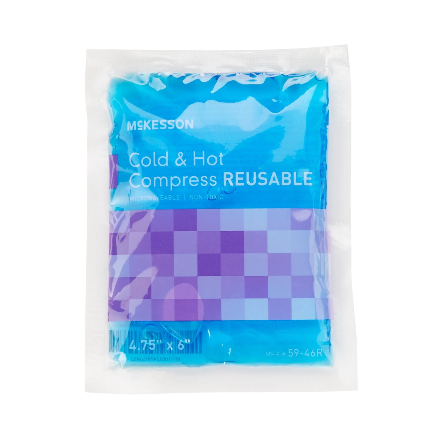 Rectangle mckesson cold & hot compress, resusable. Microwavable. Non-toxic. 4.75x6 inch