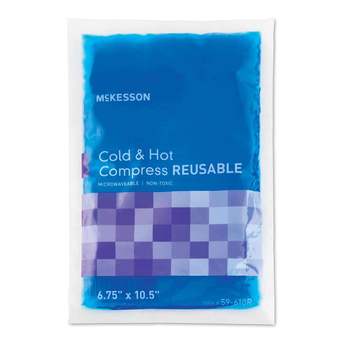 Rectangle mckesson cold & hot compress, resusable. Microwavable. Non-toxic. 6.75' x 10.5"